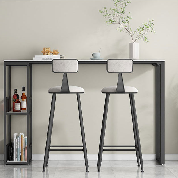 Modern Rectangle Bar Dining Table Indoor Bar Table with Shelves in Black Clearhalo 'Bar Furniture' 'Bar Tables' 'bar_tables' 'furn' 'furn_bar_tables' 'Furniture' 'furniture_bar_tables' 'Kitchen & Dining Furniture' 'kitchen&dining_furn' 'kitchen' 4284555
