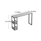 Modern Rectangle Bar Dining Table Indoor Bar Table with Shelves in Black Clearhalo 'Bar Furniture' 'Bar Tables' 'bar_tables' 'furn' 'furn_bar_tables' 'Furniture' 'furniture_bar_tables' 'Kitchen & Dining Furniture' 'kitchen&dining_furn' 'kitchen' 4284566