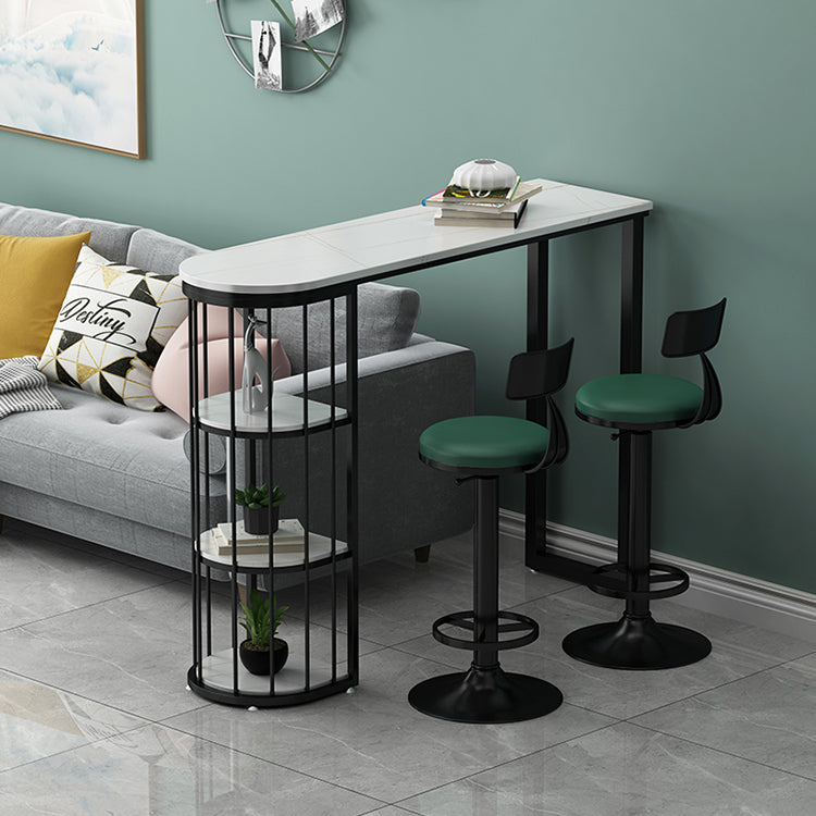 Modern Black and White Bistro Bar Desk Storage Kitchen Bistro Bar Table Clearhalo 'Bar Furniture' 'Bar Tables' 'bar_tables' 'furn' 'furn_bar_tables' 'Furniture' 'furniture_bar_tables' 'Kitchen & Dining Furniture' 'kitchen&dining_furn' 'kitchen' 4284576