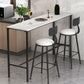 Indoor Marble Trestle Cocktail Bar Table Modern White Footrest Pub Height Dining Table Clearhalo 'Bar Furniture' 'Bar Tables' 'bar_tables' 'furn' 'furn_bar_tables' 'Furniture' 'furniture_bar_tables' 'Kitchen & Dining Furniture' 'kitchen&dining_furn' 'kitchen' 4284591