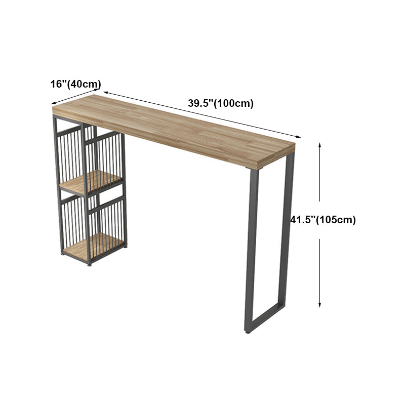 Living Room Wood Counter Wine Table Rectangle Storage Natural Bar Height Pub Table Clearhalo 'Bar Furniture' 'Bar Tables' 'bar_tables' 'furn' 'furn_bar_tables' 'Furniture' 'furniture_bar_tables' 'Kitchen & Dining Furniture' 'kitchen&dining_furn' 'kitchen' 4284613