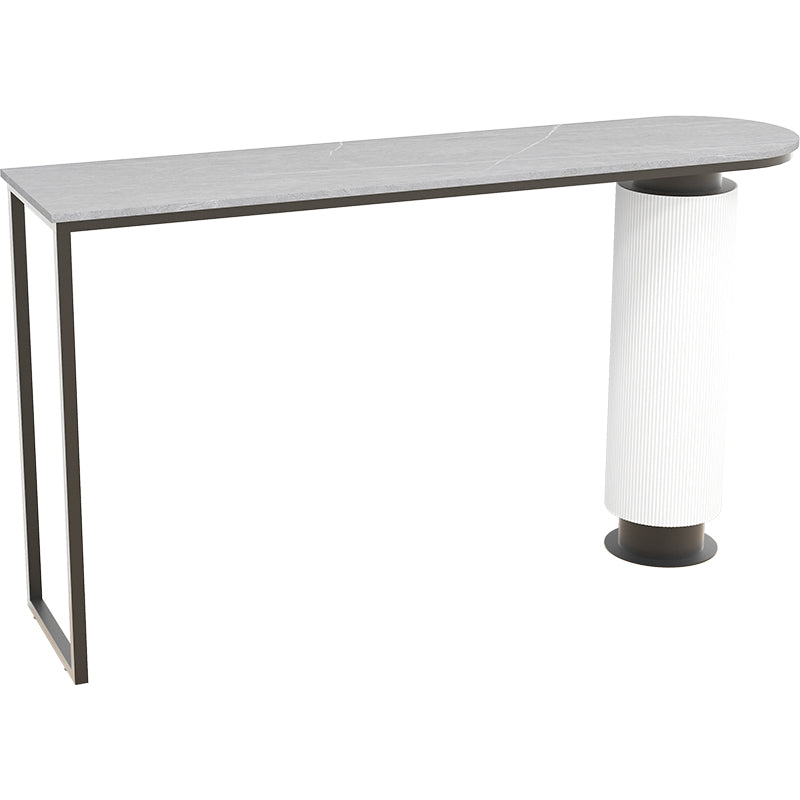 Contemporary Bar Dining Table Indoor Double Pedestal Bar Height Table Black Gray Clearhalo 'Bar Furniture' 'Bar Tables' 'bar_tables' 'furn' 'furn_bar_tables' 'Furniture' 'furniture_bar_tables' 'Kitchen & Dining Furniture' 'kitchen&dining_furn' 'kitchen' 4284622