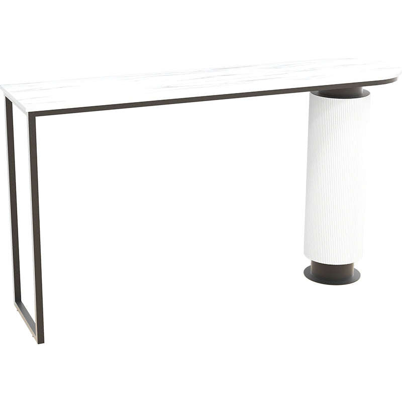 Contemporary Bar Dining Table Indoor Double Pedestal Bar Height Table Black White Clearhalo 'Bar Furniture' 'Bar Tables' 'bar_tables' 'furn' 'furn_bar_tables' 'Furniture' 'furniture_bar_tables' 'Kitchen & Dining Furniture' 'kitchen&dining_furn' 'kitchen' 4284625