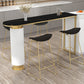 Contemporary Bar Dining Table Indoor Double Pedestal Bar Height Table Clearhalo 'Bar Furniture' 'Bar Tables' 'bar_tables' 'furn' 'furn_bar_tables' 'Furniture' 'furniture_bar_tables' 'Kitchen & Dining Furniture' 'kitchen&dining_furn' 'kitchen' 4284639