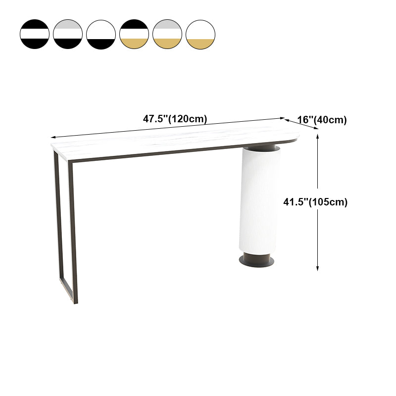 Contemporary Bar Dining Table Indoor Double Pedestal Bar Height Table Clearhalo 'Bar Furniture' 'Bar Tables' 'bar_tables' 'furn' 'furn_bar_tables' 'Furniture' 'furniture_bar_tables' 'Kitchen & Dining Furniture' 'kitchen&dining_furn' 'kitchen' 4284654