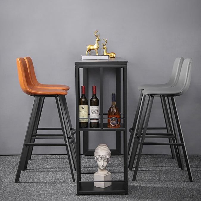 Kitchen Bar Height Counter Height Table Modern Rectangle Pub Table with Wine Storage Clearhalo 'Bar Furniture' 'Bar Tables' 'bar_tables' 'furn' 'furn_bar_tables' 'Furniture' 'furniture_bar_tables' 'Kitchen & Dining Furniture' 'kitchen&dining_furn' 'kitchen' 4284667