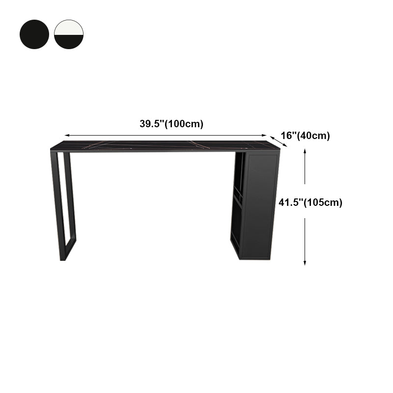 Kitchen Bar Height Counter Height Table Modern Rectangle Pub Table with Wine Storage Clearhalo 'Bar Furniture' 'Bar Tables' 'bar_tables' 'furn' 'furn_bar_tables' 'Furniture' 'furniture_bar_tables' 'Kitchen & Dining Furniture' 'kitchen&dining_furn' 'kitchen' 4284671