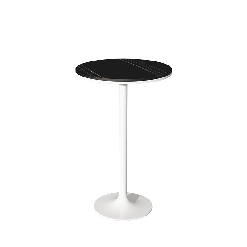 Contemporary Round Bar Dining Table Indoor Pedestal Bar Height Table 42-Inch Top White Without Chairs Clearhalo 'Bar Furniture' 'Bar Tables' 'bar_tables' 'furn' 'furn_bar_tables' 'Furniture' 'furniture_bar_tables' 'Kitchen & Dining Furniture' 'kitchen&dining_furn' 'kitchen' 4284693