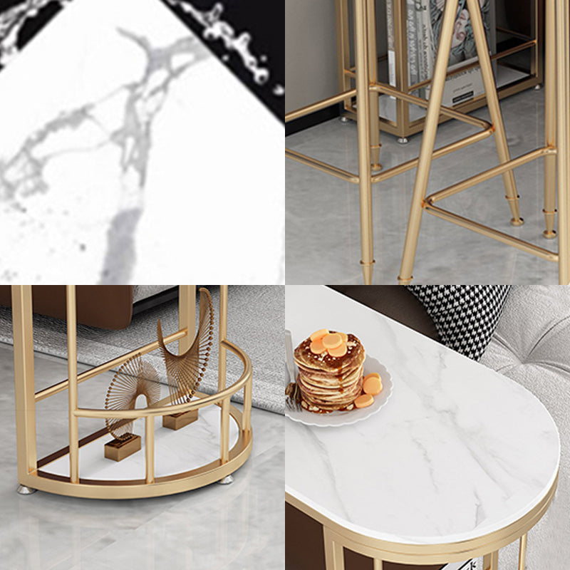 Modern Bar Dining Table Indoor Bar Height Table with Shelves 42-Inch Top Clearhalo 'Bar Furniture' 'Bar Tables' 'bar_tables' 'furn' 'furn_bar_tables' 'Furniture' 'furniture_bar_tables' 'Kitchen & Dining Furniture' 'kitchen&dining_furn' 'kitchen' 4284706