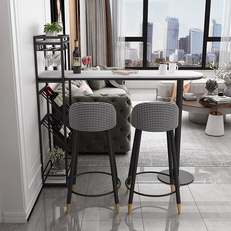 Modern Bar Dining Table Indoor Bar Height Pub Table with Shelves 42-Inch Top 70.9"L x 15.7"W x 41.3"H Black Without Chairs Clearhalo 'Bar Furniture' 'Bar Tables' 'bar_tables' 'furn' 'furn_bar_tables' 'Furniture' 'furniture_bar_tables' 'Kitchen & Dining Furniture' 'kitchen&dining_furn' 'kitchen' 4284730