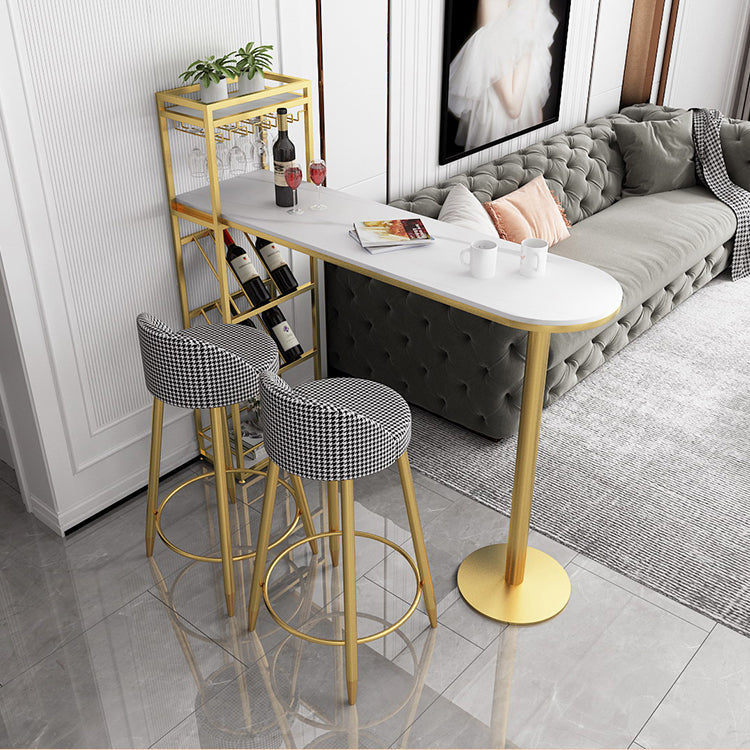 Modern Bar Dining Table Indoor Bar Height Pub Table with Shelves 42-Inch Top Clearhalo 'Bar Furniture' 'Bar Tables' 'bar_tables' 'furn' 'furn_bar_tables' 'Furniture' 'furniture_bar_tables' 'Kitchen & Dining Furniture' 'kitchen&dining_furn' 'kitchen' 4284732