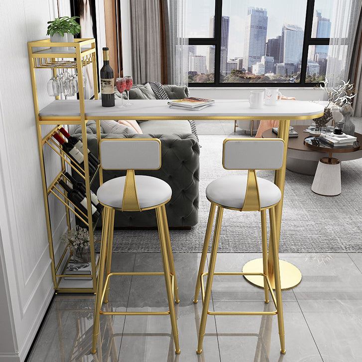 Modern Bar Dining Table Indoor Bar Height Pub Table with Shelves 42-Inch Top Clearhalo 'Bar Furniture' 'Bar Tables' 'bar_tables' 'furn' 'furn_bar_tables' 'Furniture' 'furniture_bar_tables' 'Kitchen & Dining Furniture' 'kitchen&dining_furn' 'kitchen' 4284734