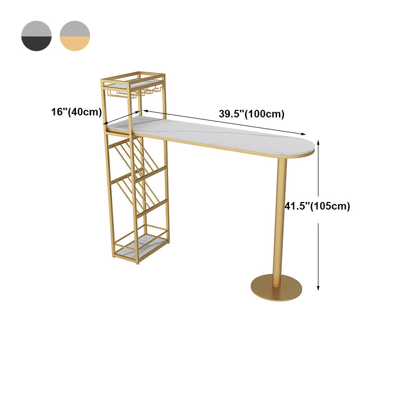 Modern Bar Dining Table Indoor Bar Height Pub Table with Shelves 42-Inch Top Clearhalo 'Bar Furniture' 'Bar Tables' 'bar_tables' 'furn' 'furn_bar_tables' 'Furniture' 'furniture_bar_tables' 'Kitchen & Dining Furniture' 'kitchen&dining_furn' 'kitchen' 4284740