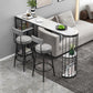 Modern Bar Dining Table Indoor Bar Height Pub Table Iron Base with Shelves 63"L x 15.7"W x 41.3"H Black Without Chairs Clearhalo 'Bar Furniture' 'Bar Tables' 'bar_tables' 'furn' 'furn_bar_tables' 'Furniture' 'furniture_bar_tables' 'Kitchen & Dining Furniture' 'kitchen&dining_furn' 'kitchen' 4284775
