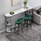 Modern Bar Dining Table Indoor Bar Height Pub Table Iron Base with Shelves 55.1"L x 15.7"W x 41.3"H Black Without Chairs Clearhalo 'Bar Furniture' 'Bar Tables' 'bar_tables' 'furn' 'furn_bar_tables' 'Furniture' 'furniture_bar_tables' 'Kitchen & Dining Furniture' 'kitchen&dining_furn' 'kitchen' 4284781