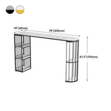 Modern Bar Dining Table Indoor Bar Height Pub Table Iron Base with Shelves Clearhalo 'Bar Furniture' 'Bar Tables' 'bar_tables' 'furn' 'furn_bar_tables' 'Furniture' 'furniture_bar_tables' 'Kitchen & Dining Furniture' 'kitchen&dining_furn' 'kitchen' 4284787