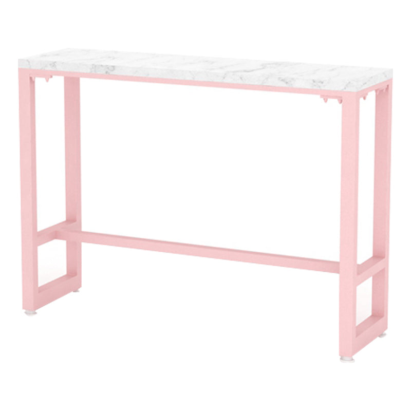 Modern Pink Rectangle Counter-height Pub Table Coffee Shop Footrest Pub Bar Table Without Chairs Clearhalo 'Bar Furniture' 'Bar Tables' 'bar_tables' 'furn' 'furn_bar_tables' 'Furniture' 'furniture_bar_tables' 'Kitchen & Dining Furniture' 'kitchen&dining_furn' 'kitchen' 4284825