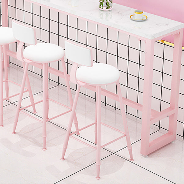 Modern Pink Rectangle Counter-height Pub Table Coffee Shop Footrest Pub Bar Table Clearhalo 'Bar Furniture' 'Bar Tables' 'bar_tables' 'furn' 'furn_bar_tables' 'Furniture' 'furniture_bar_tables' 'Kitchen & Dining Furniture' 'kitchen&dining_furn' 'kitchen' 4284827