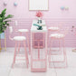 Modern Pink Rectangle Counter-height Pub Table Coffee Shop Footrest Pub Bar Table Clearhalo 'Bar Furniture' 'Bar Tables' 'bar_tables' 'furn' 'furn_bar_tables' 'Furniture' 'furniture_bar_tables' 'Kitchen & Dining Furniture' 'kitchen&dining_furn' 'kitchen' 4284833