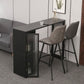 Bar Height Pub Table Modern Marble Rectangle Storage Indoor Counter Wine Table 70.9"L x 15.7"W x 41.3"H Black Without Chairs Clearhalo 'Bar Furniture' 'Bar Tables' 'bar_tables' 'furn' 'furn_bar_tables' 'Furniture' 'furniture_bar_tables' 'Kitchen & Dining Furniture' 'kitchen&dining_furn' 'kitchen' 4284849
