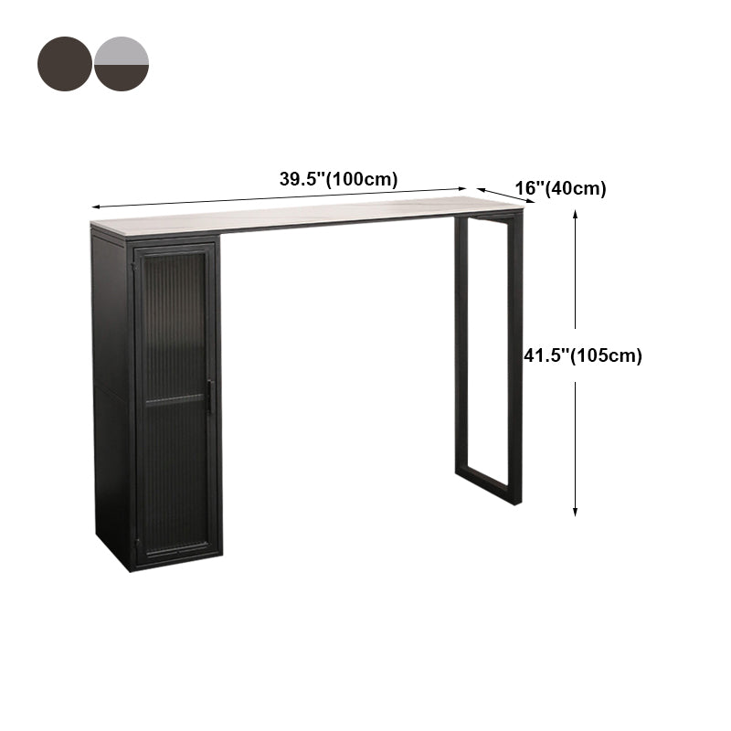 Bar Height Pub Table Modern Marble Rectangle Storage Indoor Counter Wine Table Clearhalo 'Bar Furniture' 'Bar Tables' 'bar_tables' 'furn' 'furn_bar_tables' 'Furniture' 'furniture_bar_tables' 'Kitchen & Dining Furniture' 'kitchen&dining_furn' 'kitchen' 4284865