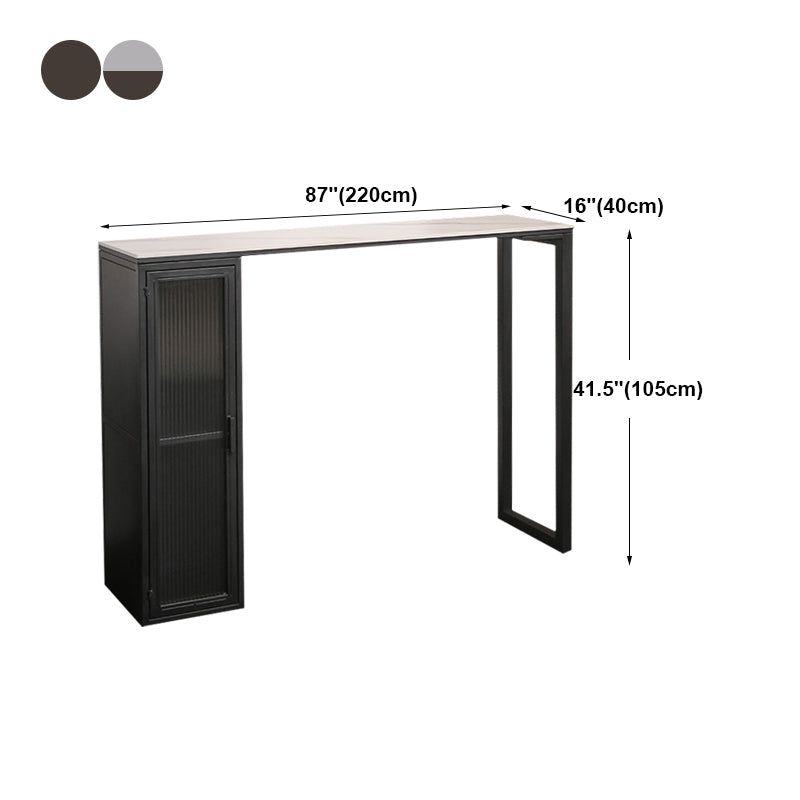 Bar Height Pub Table Modern Marble Rectangle Storage Indoor Counter Wine Table Clearhalo 'Bar Furniture' 'Bar Tables' 'bar_tables' 'furn' 'furn_bar_tables' 'Furniture' 'furniture_bar_tables' 'Kitchen & Dining Furniture' 'kitchen&dining_furn' 'kitchen' 4284871