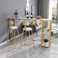 Rectangle Living Room Pub Height Dining Table Marble Bistro Table with Storage 70.9"L x 15.7"W x 41.3"H Gold Without Chairs Clearhalo 'Bar Furniture' 'Bar Tables' 'bar_tables' 'furn' 'furn_bar_tables' 'Furniture' 'furniture_bar_tables' 'Kitchen & Dining Furniture' 4284875