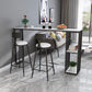 Rectangle Living Room Pub Height Dining Table Marble Bistro Table with Storage Clearhalo 'Bar Furniture' 'Bar Tables' 'bar_tables' 'furn' 'furn_bar_tables' 'Furniture' 'furniture_bar_tables' 'Kitchen & Dining Furniture' 4284880