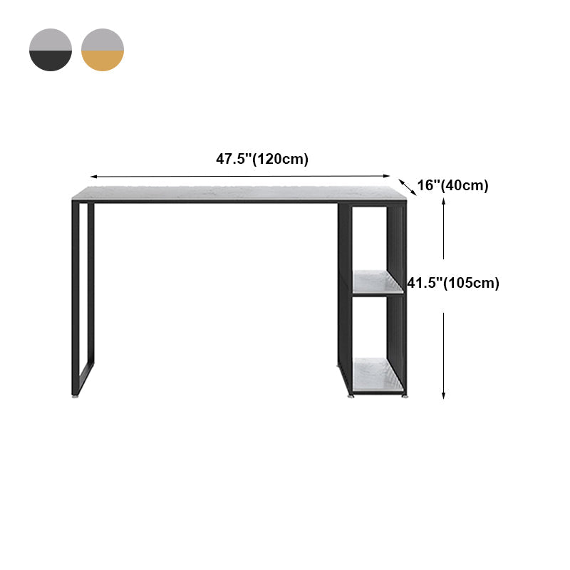 Rectangle Living Room Pub Height Dining Table Marble Bistro Table with Storage Clearhalo 'Bar Furniture' 'Bar Tables' 'bar_tables' 'furn' 'furn_bar_tables' 'Furniture' 'furniture_bar_tables' 'Kitchen & Dining Furniture' 4284885