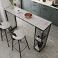 White Marble Kitchen Counter-height Pub Table Rectangle Bar Dining Table 70.9"L x 15.7"W x 41.3"H Without Chairs Clearhalo 'Bar Furniture' 'Bar Tables' 'bar_tables' 'furn' 'furn_bar_tables' 'Furniture' 'furniture_bar_tables' 'Kitchen & Dining Furniture' 'kitchen&dining_furn' 'kitchen' 4284896