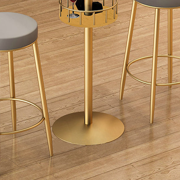 Contemporary Bar Dining Table Indoor Pedestal Marble Top Bar Height Table 42-Inch Top Clearhalo 'Bar Furniture' 'Bar Tables' 'bar_tables' 'furn' 'furn_bar_tables' 'Furniture' 'furniture_bar_tables' 'Kitchen & Dining Furniture' 'kitchen&dining_furn' 'kitchen' 4284924