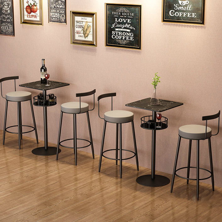 Contemporary Bar Dining Table Indoor Pedestal Marble Top Bar Height Table 42-Inch Top Clearhalo 'Bar Furniture' 'Bar Tables' 'bar_tables' 'furn' 'furn_bar_tables' 'Furniture' 'furniture_bar_tables' 'Kitchen & Dining Furniture' 'kitchen&dining_furn' 'kitchen' 4284926