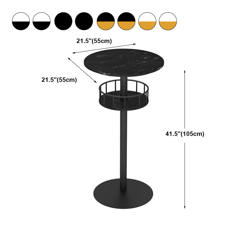 Contemporary Bar Dining Table Indoor Pedestal Marble Top Bar Height Table 42-Inch Top Clearhalo 'Bar Furniture' 'Bar Tables' 'bar_tables' 'furn' 'furn_bar_tables' 'Furniture' 'furniture_bar_tables' 'Kitchen & Dining Furniture' 'kitchen&dining_furn' 'kitchen' 4284929