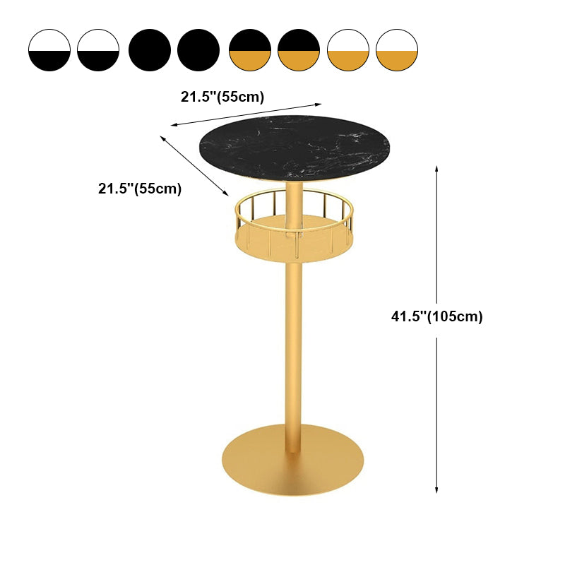 Contemporary Bar Dining Table Indoor Pedestal Marble Top Bar Height Table 42-Inch Top Clearhalo 'Bar Furniture' 'Bar Tables' 'bar_tables' 'furn' 'furn_bar_tables' 'Furniture' 'furniture_bar_tables' 'Kitchen & Dining Furniture' 'kitchen&dining_furn' 'kitchen' 4284931