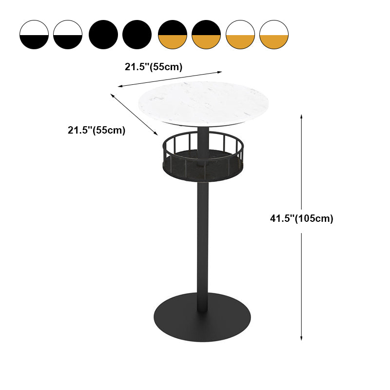 Contemporary Bar Dining Table Indoor Pedestal Marble Top Bar Height Table 42-Inch Top Clearhalo 'Bar Furniture' 'Bar Tables' 'bar_tables' 'furn' 'furn_bar_tables' 'Furniture' 'furniture_bar_tables' 'Kitchen & Dining Furniture' 'kitchen&dining_furn' 'kitchen' 4284933