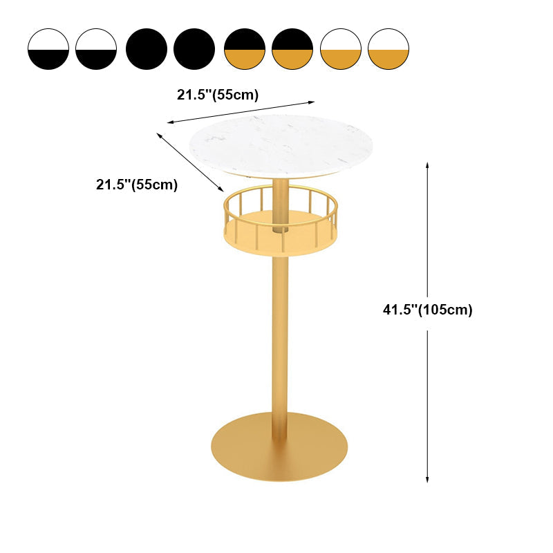 Contemporary Bar Dining Table Indoor Pedestal Marble Top Bar Height Table 42-Inch Top Clearhalo 'Bar Furniture' 'Bar Tables' 'bar_tables' 'furn' 'furn_bar_tables' 'Furniture' 'furniture_bar_tables' 'Kitchen & Dining Furniture' 'kitchen&dining_furn' 'kitchen' 4284935