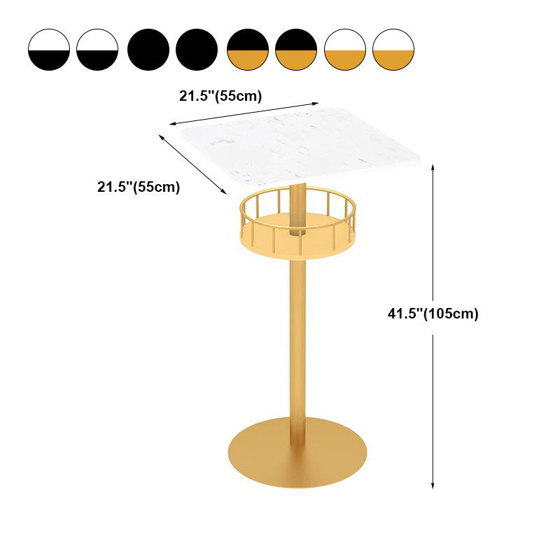 Contemporary Bar Dining Table Indoor Pedestal Marble Top Bar Height Table 42-Inch Top Clearhalo 'Bar Furniture' 'Bar Tables' 'bar_tables' 'furn' 'furn_bar_tables' 'Furniture' 'furniture_bar_tables' 'Kitchen & Dining Furniture' 'kitchen&dining_furn' 'kitchen' 4284936