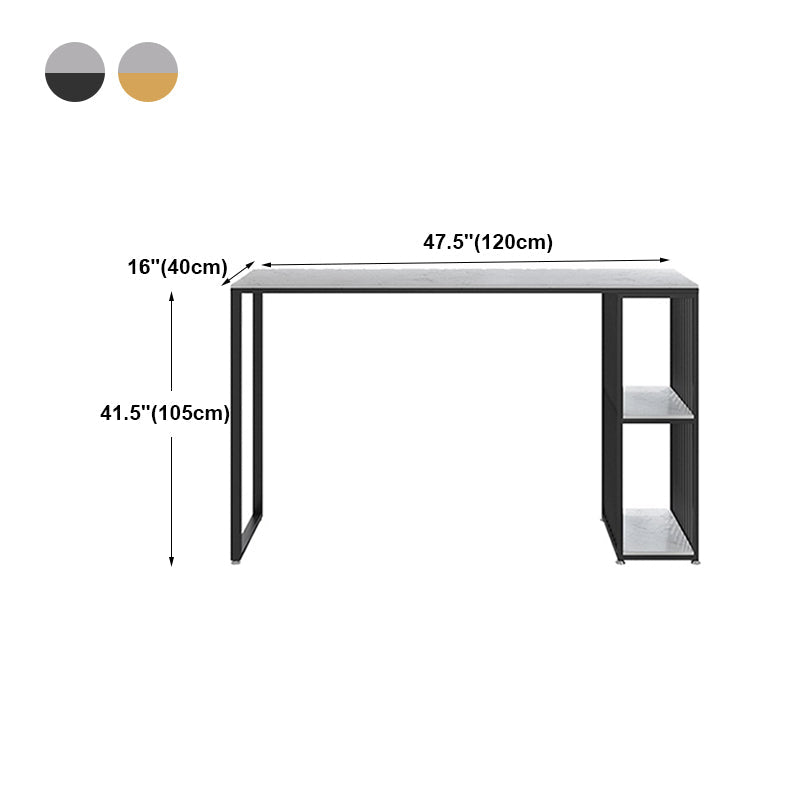 Contemporary Rectangle Bar Dining Table Marble Top Bar Table with Shelves Clearhalo 'Bar Furniture' 'Bar Tables' 'bar_tables' 'furn' 'furn_bar_tables' 'Furniture' 'furniture_bar_tables' 'Kitchen & Dining Furniture' 'kitchen&dining_furn' 'kitchen' 4284949