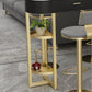 Contemporary Indoor Marble Cocktail Bar Table Storage Sled Bistro Bar Table Clearhalo 'Bar Furniture' 'Bar Tables' 'bar_tables' 'furn' 'furn_bar_tables' 'Furniture' 'furniture_bar_tables' 'Kitchen & Dining Furniture' 'kitchen&dining_furn' 'kitchen' 4285001
