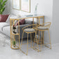 Modern Living Room Counter Height Table Storage Sled Bar Height Cocktail Table 63"L x 15.7"W x 41.3"H Gold Without Chairs Clearhalo 'Bar Furniture' 'Bar Tables' 'bar_tables' 'furn' 'furn_bar_tables' 'Furniture' 'furniture_bar_tables' 'Kitchen & Dining Furniture' 'kitchen&dining_furn' 'kitchen' 4285027