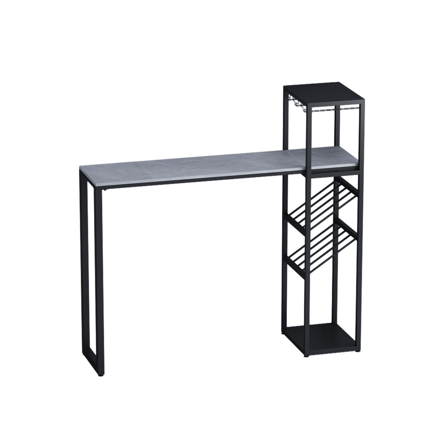 Modern Rectangle Bistro Bar Height Cocktail Table Marble Sled Indoor Bar Table Grey Without Chairs Clearhalo 'Bar Furniture' 'Bar Tables' 'bar_tables' 'furn' 'furn_bar_tables' 'Furniture' 'furniture_bar_tables' 'Kitchen & Dining Furniture' 'kitchen&dining_furn' 'kitchen' 4285043