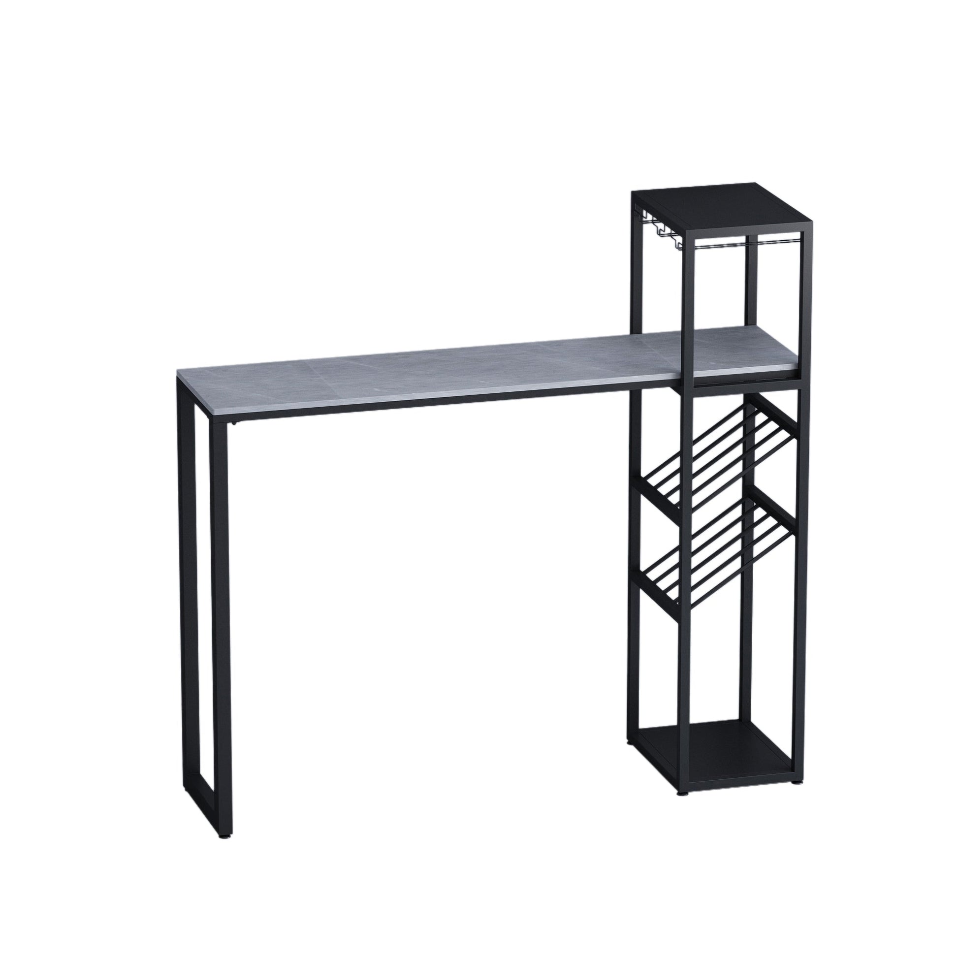 Modern Rectangle Bistro Bar Height Cocktail Table Marble Sled Indoor Bar Table Grey Without Chairs Clearhalo 'Bar Furniture' 'Bar Tables' 'bar_tables' 'furn' 'furn_bar_tables' 'Furniture' 'furniture_bar_tables' 'Kitchen & Dining Furniture' 'kitchen&dining_furn' 'kitchen' 4285043