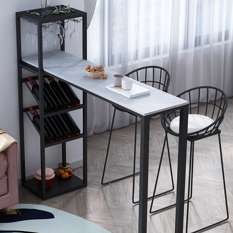 Modern Rectangle Bistro Bar Height Cocktail Table Marble Sled Indoor Bar Table Clearhalo 'Bar Furniture' 'Bar Tables' 'bar_tables' 'furn' 'furn_bar_tables' 'Furniture' 'furniture_bar_tables' 'Kitchen & Dining Furniture' 'kitchen&dining_furn' 'kitchen' 4285046