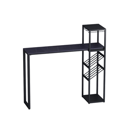Modern Rectangle Bistro Bar Height Cocktail Table Marble Sled Indoor Bar Table Black Without Chairs Clearhalo 'Bar Furniture' 'Bar Tables' 'bar_tables' 'furn' 'furn_bar_tables' 'Furniture' 'furniture_bar_tables' 'Kitchen & Dining Furniture' 'kitchen&dining_furn' 'kitchen' 4285048