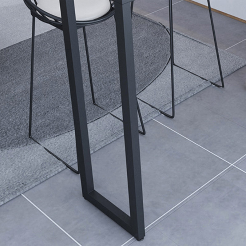 Modern Rectangle Bistro Bar Height Cocktail Table Marble Sled Indoor Bar Table Clearhalo 'Bar Furniture' 'Bar Tables' 'bar_tables' 'furn' 'furn_bar_tables' 'Furniture' 'furniture_bar_tables' 'Kitchen & Dining Furniture' 'kitchen&dining_furn' 'kitchen' 4285052