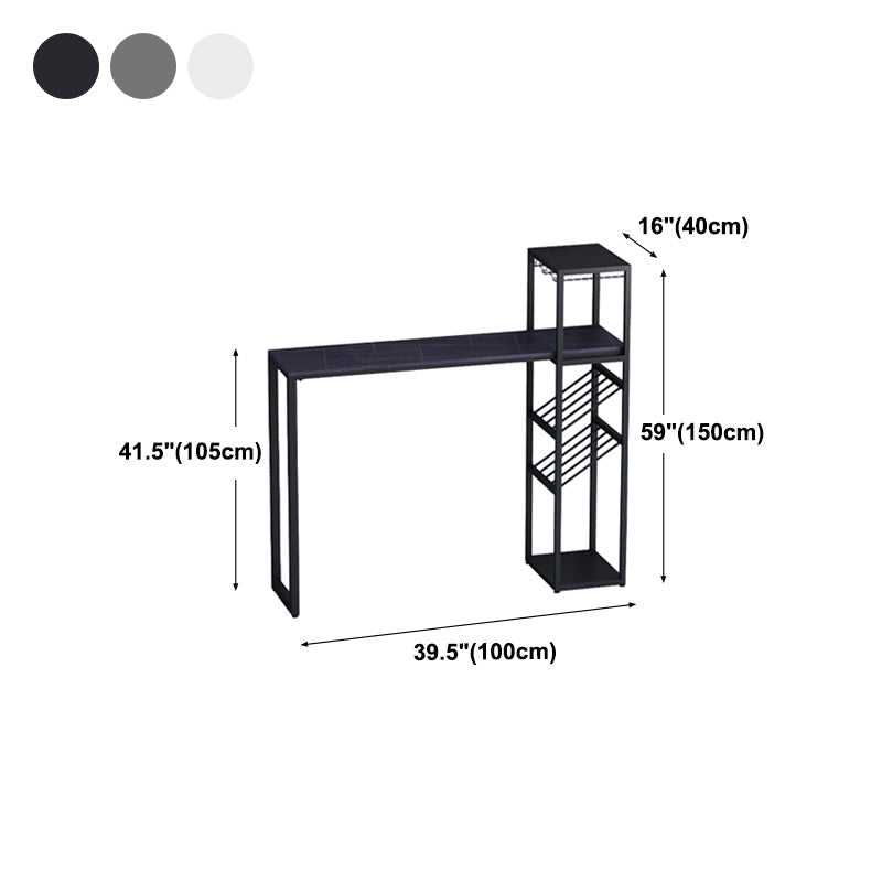 Modern Rectangle Bistro Bar Height Cocktail Table Marble Sled Indoor Bar Table Clearhalo 'Bar Furniture' 'Bar Tables' 'bar_tables' 'furn' 'furn_bar_tables' 'Furniture' 'furniture_bar_tables' 'Kitchen & Dining Furniture' 'kitchen&dining_furn' 'kitchen' 4285054