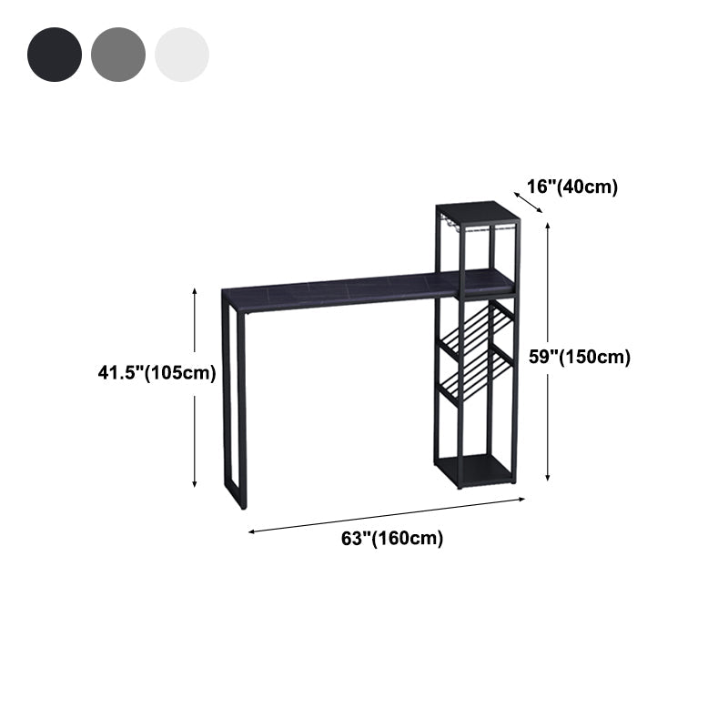 Modern Rectangle Bistro Bar Height Cocktail Table Marble Sled Indoor Bar Table Clearhalo 'Bar Furniture' 'Bar Tables' 'bar_tables' 'furn' 'furn_bar_tables' 'Furniture' 'furniture_bar_tables' 'Kitchen & Dining Furniture' 'kitchen&dining_furn' 'kitchen' 4285057