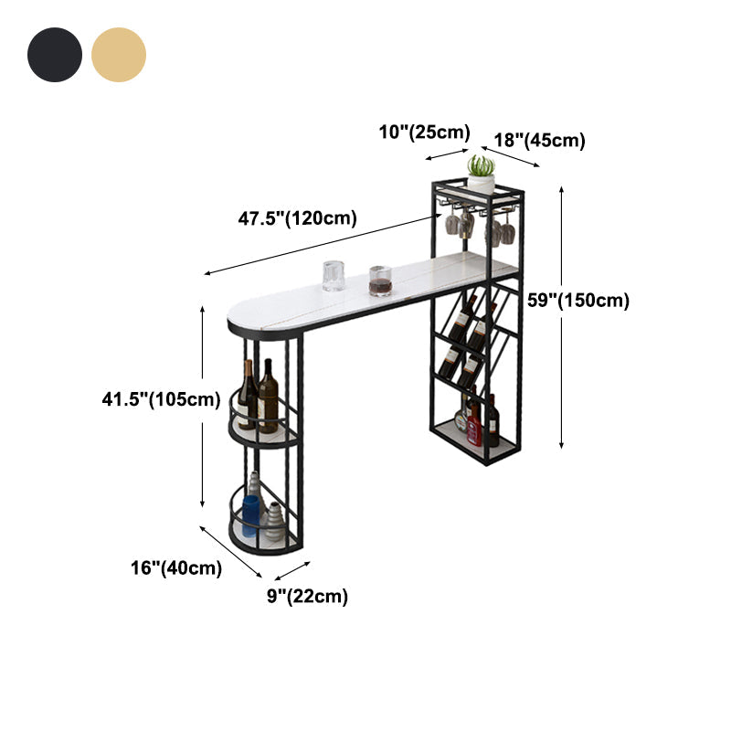 Sled Marble Pub Height Dining Table Modern Storage Counter Height Dining Table Clearhalo 'Bar Furniture' 'Bar Tables' 'bar_tables' 'furn' 'furn_bar_tables' 'Furniture' 'furniture_bar_tables' 'Kitchen & Dining Furniture' 'kitchen&dining_furn' 'kitchen' 4285071