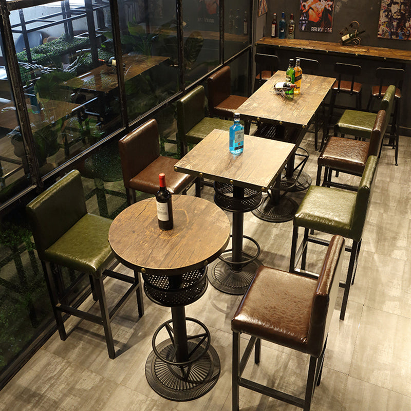 Modern Wood Storage Counter Height Table Brown Bistro Accent Dining Table Clearhalo 'Bar Furniture' 'Bar Tables' 'bar_tables' 'furn' 'furn_bar_tables' 'Furniture' 'furniture_bar_tables' 'Kitchen & Dining Furniture' 'kitchen&dining_furn' 'kitchen' 4285075