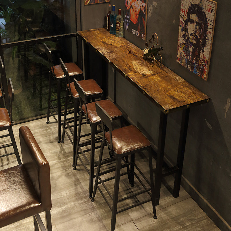 Modern Wood Storage Counter Height Table Brown Bistro Accent Dining Table Clearhalo 'Bar Furniture' 'Bar Tables' 'bar_tables' 'furn' 'furn_bar_tables' 'Furniture' 'furniture_bar_tables' 'Kitchen & Dining Furniture' 'kitchen&dining_furn' 'kitchen' 4285080